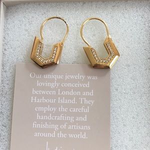 India Hicks Baccarat Earrings.  18k plated Brass